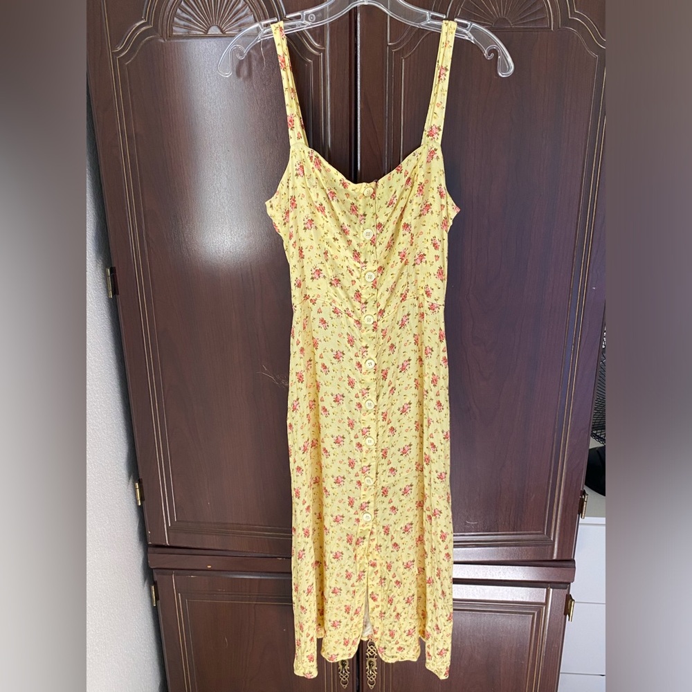Reformation Yellow Floral Sundress